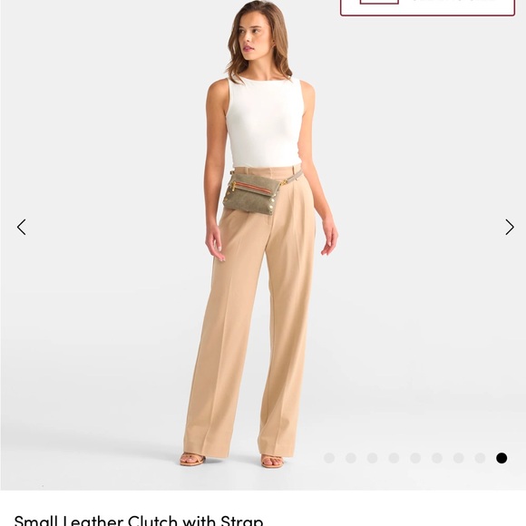 NWT HAMMITT VIP Small Leather Clutch With Strap - Picture 7 of 11